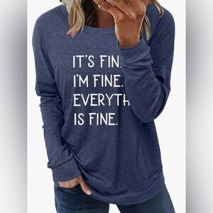 EUC Women's Blue Everything’s Fine Shirt with Pockets Plus XXL